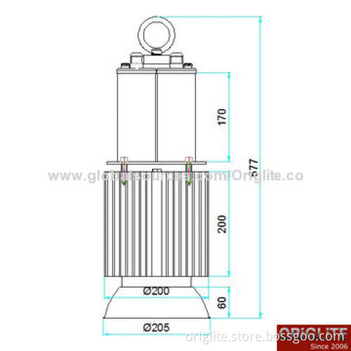 LED High Bay Light, 220W, Cree Chip, Liquid Flowing Heat Emission, Branded Power, IP65